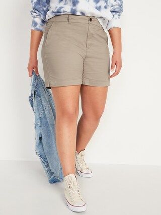 High-Waisted Twill Everyday Shorts for Women -- 5-inch inseam | Old Navy (US)