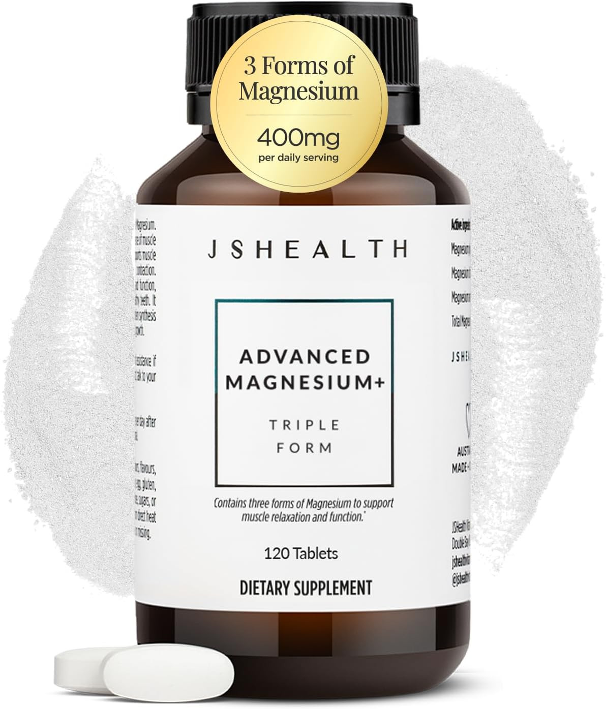 JSHealth Magnesium Supplement for Sleep. 400mg Triple-Form Glycinate | Amazon (US)