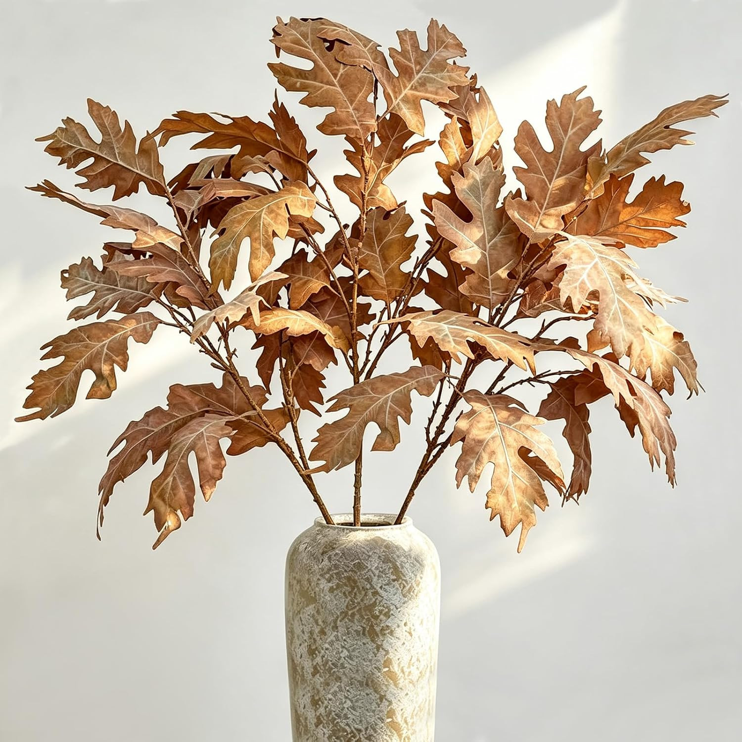 Thewe 3 Pcs Fake Leaves 35.4 Inch Fake Plants Vintage Branches for Vase Filler, Artificial Flowers Fall Stems Faux Mums for Table Centerpieces Offices Modern Farmhouse Fall Decorations for Home Decor | Amazon (US)