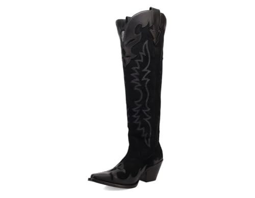 Dingo Women's Drama Queen Suede Boot, Black, 6.5, Medium | Amazon (US)