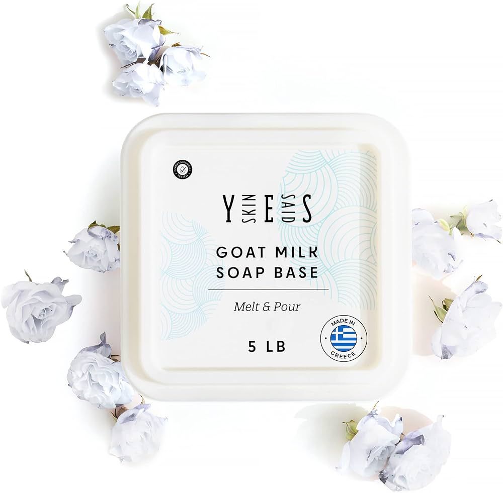 5Lb Goats Milk Soap Base - SLS/SLES free, No Palm Oil, Organic Soap Base, Bulk Goat Milk Melt and... | Amazon (US)
