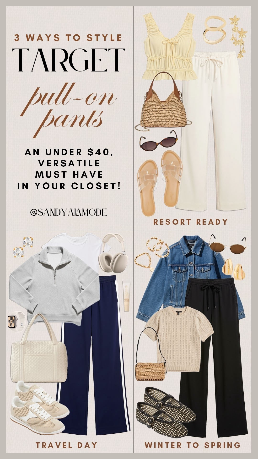 3 ways to style the new Target pull on pants that are an Aritzia look for less! Target finds. Target fashion. Target new arrivals. Target aritiza inspired pull on pants. Target spring style. Target versatile pants. Target resort style. Target travel outfit. Target winter to spring outfit idea  

#LTKootd #LTKSeasonal #LTKgrwm