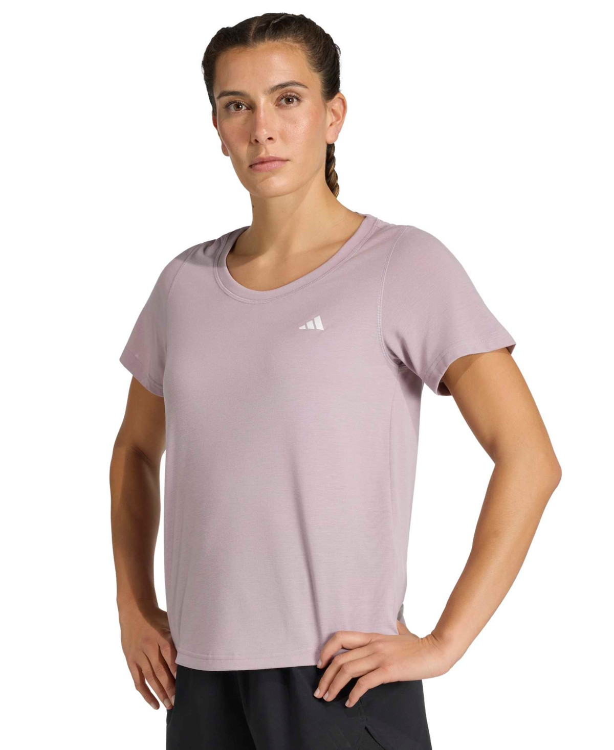 adidas Women's Workout Essentials Seamless Scoop Neck T-Shirt - Preloved Fig | Macy's