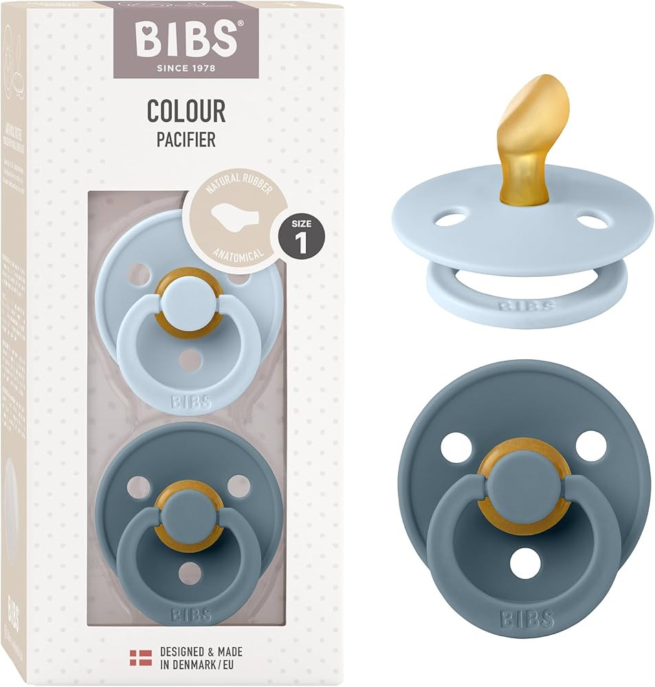 BIBS Pacifiers Colour Collection | Natural Rubber Baby Pacifier | Set of 2 BPA-Free Soothers | Ma... | Amazon (US)
