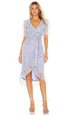 MAJORELLE Lawson Midi Dress in Blue Multi from Revolve.com | Revolve Clothing (Global)