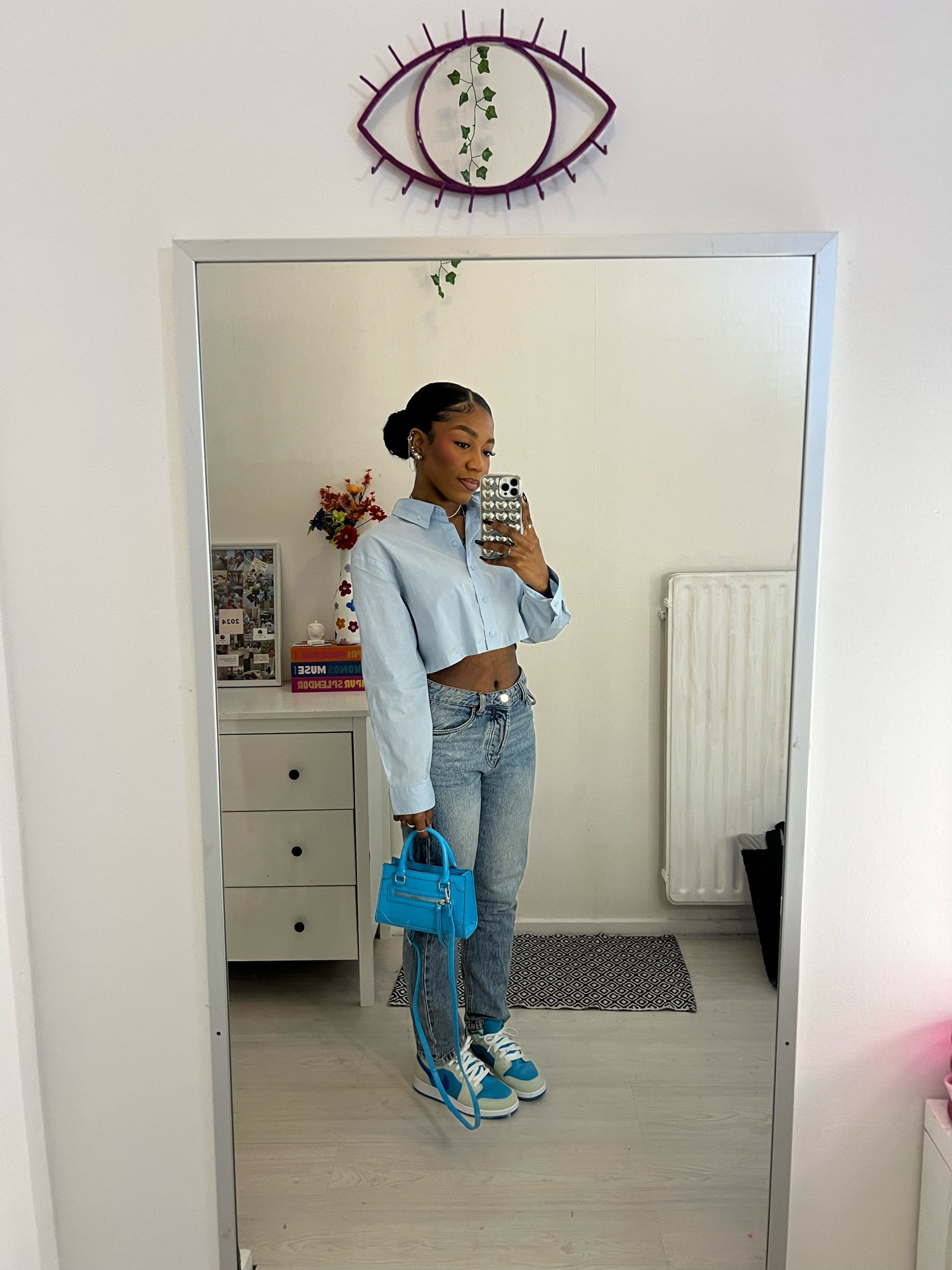 spring outfit. casual spring outfit. casual jeans. pastel outfit. baby blue outfit inspo. baby blue dresscode. pastel dress code birthday party outfit inspo. capsule wardrobe. cropped blouse. neutral cropped blouse. baby blue cropped blouse. mom jeans. stradivarius jeans. blue bag. blue sneakers. blue nike air jordan low. nike air jordan 1 low pistachio frost

#LTKeurope #LTKstyletip #LTKSeasonal