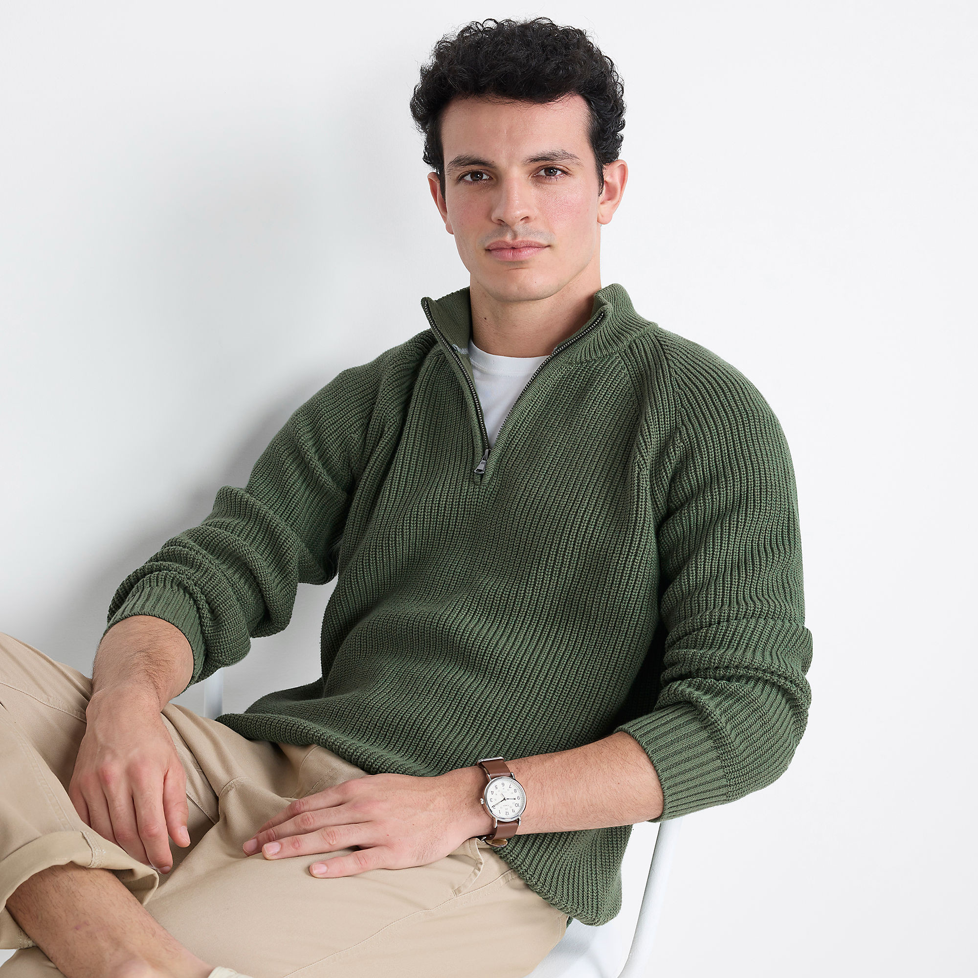 Men's Drifter Quarter Zip Sweater | Lands' End (US)