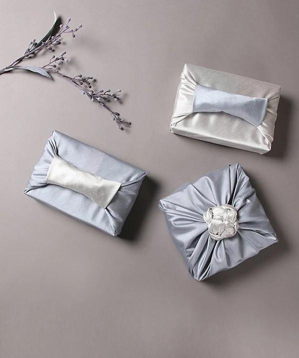 Blue Gray & Ivory Premium Fabric Gift Wrap Bojagi Furoshiki | Etsy | Etsy (US)