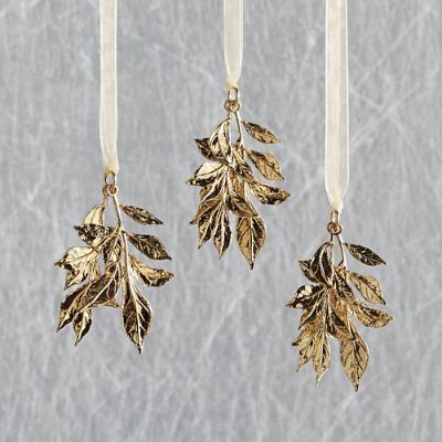 Leaf Dangle Ornaments, Set of Three | Frontgate | Frontgate