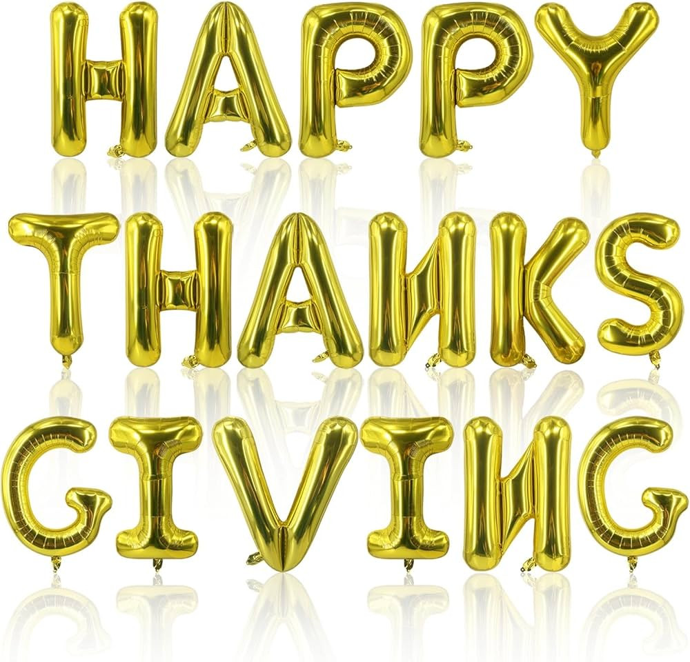 Gold Happy Thanksgiving Balloons Thanksgiving Balloon Happy Thanksgiving Letter Balloons Banner B... | Amazon (US)
