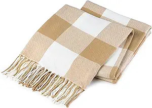 Buffalo Plaid Throw Blanket for Couch - Farmhouse Throw with Check Pattern - Soft Woven with Deco... | Amazon (US)