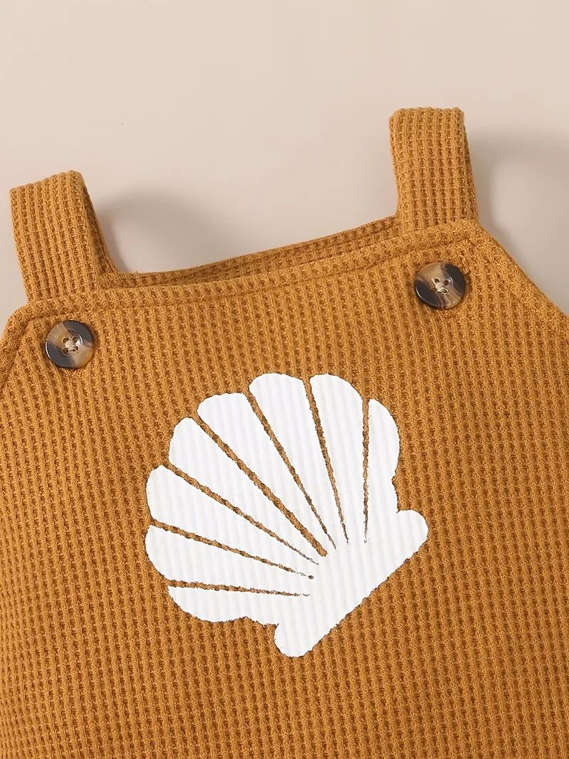 Newborn Infant Sleeveless Romper Shell Print Bodysuit Onesies & Elastic Waist Drawstring Shorts S... | Temu Affiliate Program