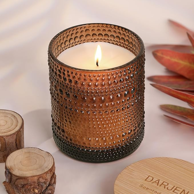 Sandalwood Scented Candle, 10oz Soy Wax Jar, 68H Burn Time | Amazon (US)