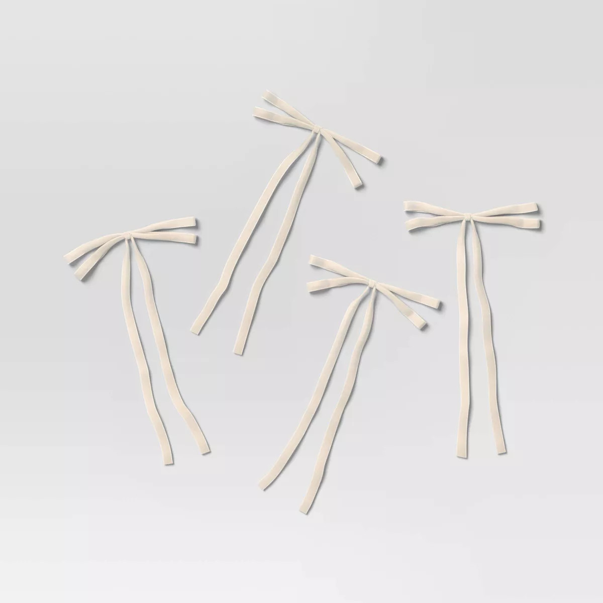 4ct Christmas Fabric Bows Ivory Faux Velvet - Wondershop™ | Target