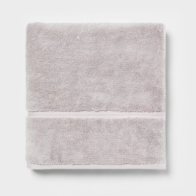 Spa Plush Oversized Bath Towel Light Gray - Threshold™: 100% Cotton, Heavyweight 550-800 GSM, Terry Construction, Machine Washable | Target