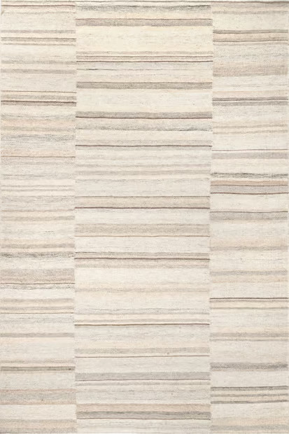 Beige Vienna Wool-Blend Striped Area Rug | Rugs USA