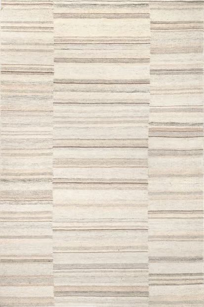 Beige Marble Striped Wool-Blend Area Rug | Rugs USA