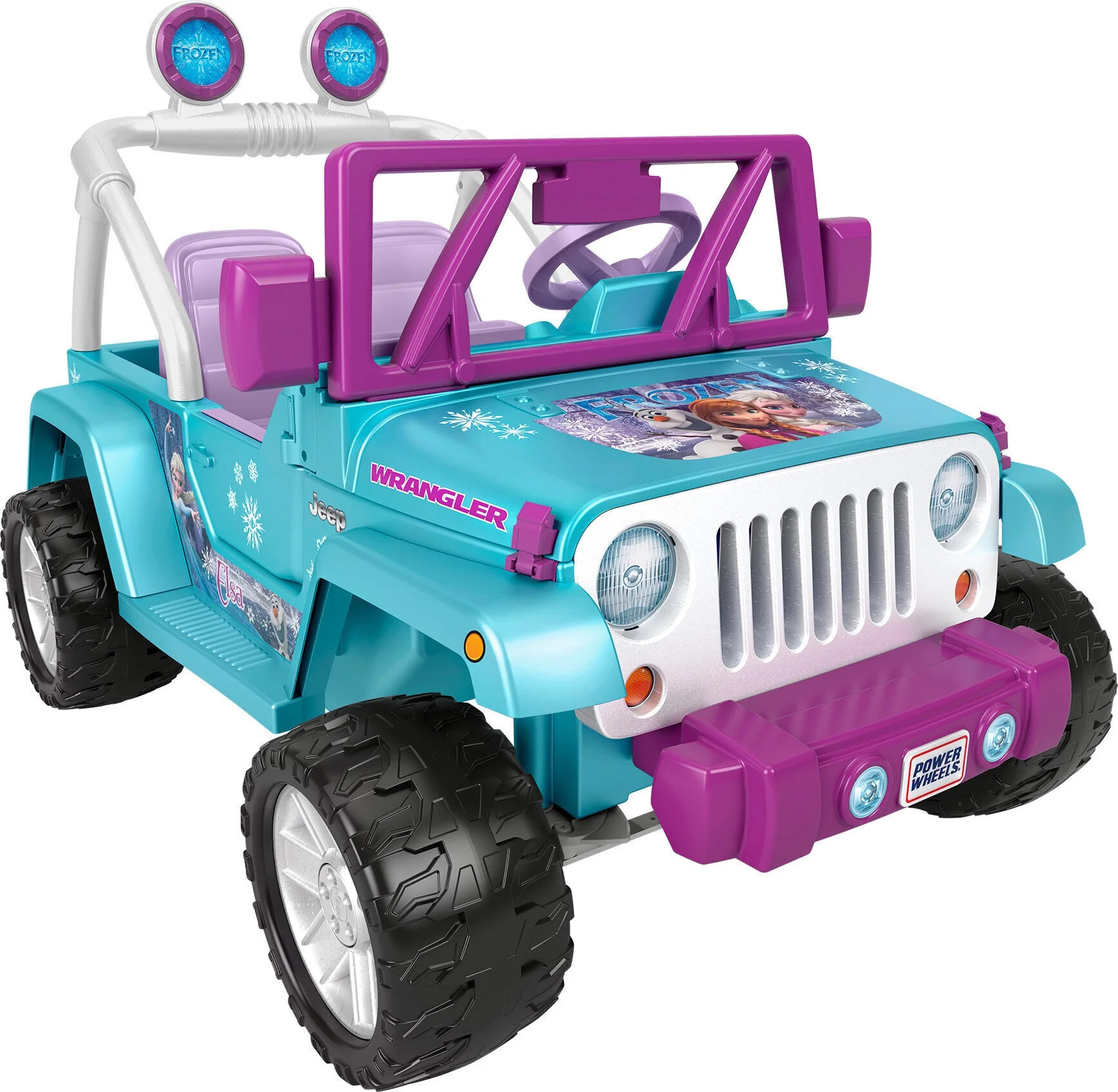 12V Power Wheels Disney Frozen Jeep Wrangler Battery-Powered Ride-On Toy Vehicle with Music & Sou... | Walmart (US)