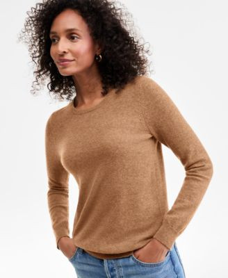 Women's Long-Sleeve 100% Cashmere Crewneck Sweater, Macy's Exclusive | Macy's