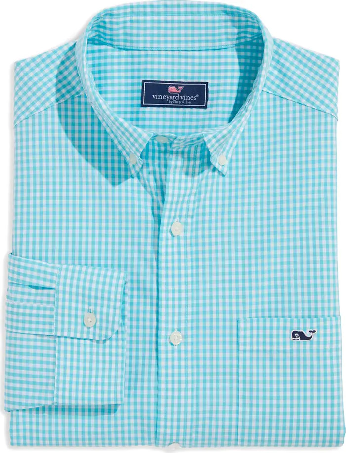 Gingham Stretch Poplin Button-Down Shirt | Nordstrom