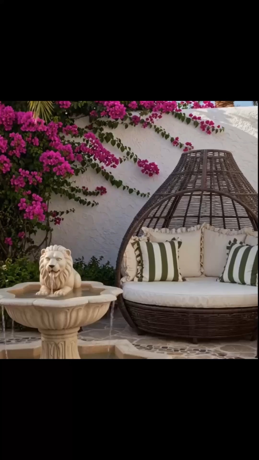 An outdoor daybed can instantly create that resort-at-home feeling — a place to slow down, unwind, and enjoy a little everyday escape. Layered texture, soft striped pillows, the sound of water nearby, and a shaded lounging spot make this kind of piece feel as beautiful as it is relaxing. A mood-setting anchor for reading, morning coffee, or lingering outdoors at sunset.

#OutdoorDaybed #Daybed #OutdoorLiving #PatioDesign #ResortStyle #Lounging #AccentPillow #Fountain #Lantern #GardenDesign #OutdoorFurniture #MediterraneanStyle #BackyardRetreat #RelaxedLuxury

#LTKHome #LTKSaleAlert #LTKFestival