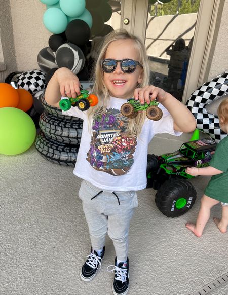 4th birthday party! This shirt is from Monster Jam 2022, but I’ll link some good ones + the “FOUR” shirt he wore too! Also these sunnies are toddler proof, couldn’t recommend them more. They don’t break 👍🏼

#LTKfamily #LTKkids #LTKparties