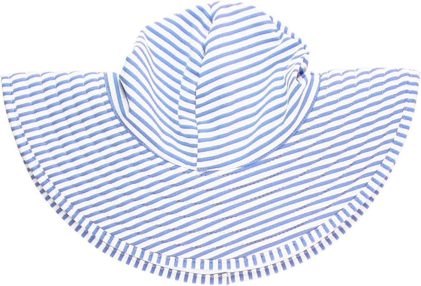 RuffleButts Baby/Toddler Girls UPF 50+ Sun Protective Wide Brim Swimwear Sun Hat | Amazon (US)