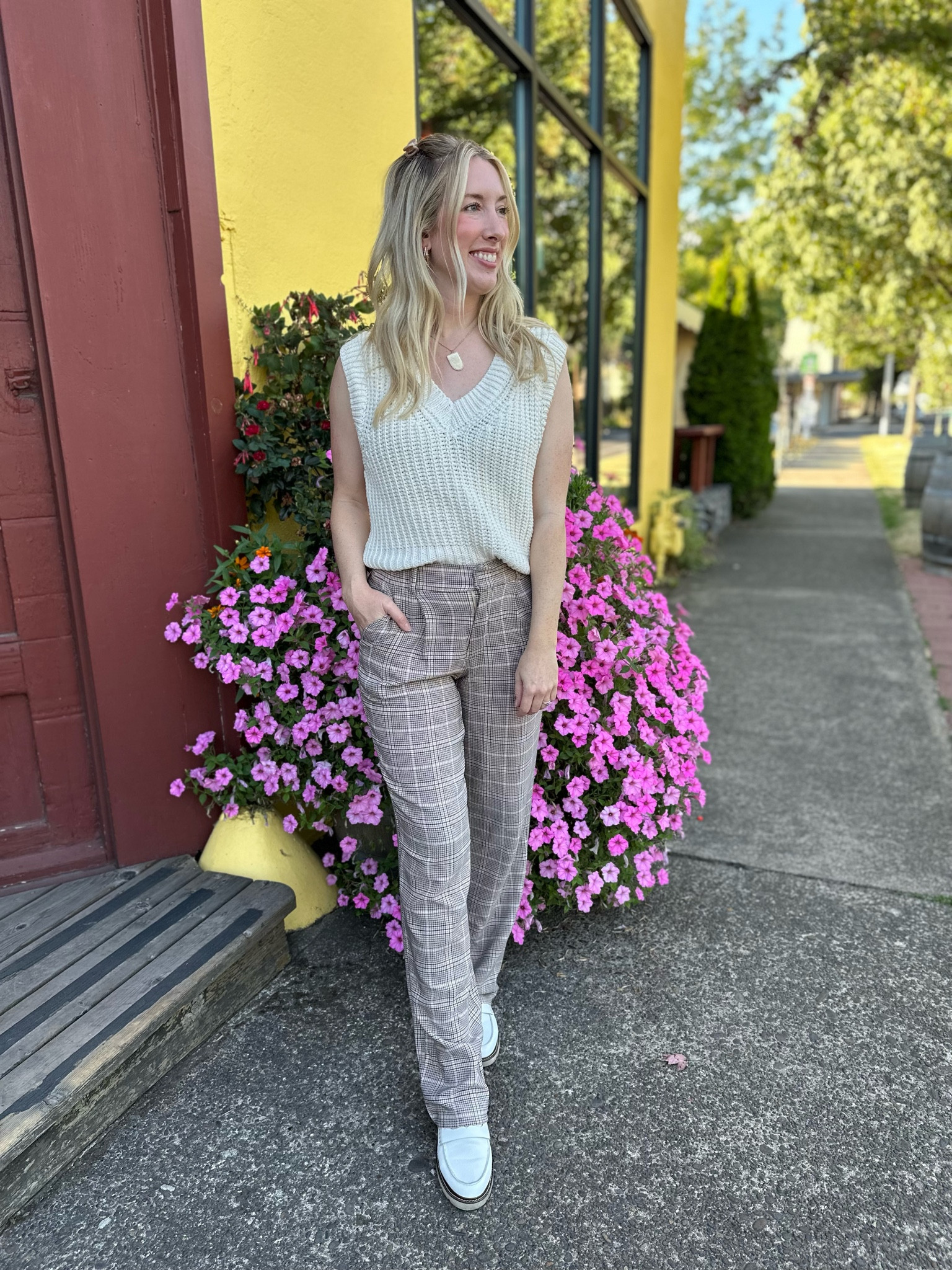 Did I really pair a sweater tank, trousers and loafers? 👴🏼🤣 

Loving these new wide leg pants from @maurices 😍 they come in black and mulberry jam, too!

My Anne Klein loafers are selling through so I linked a similar pair! 



#LTKfindsunder50 #LTKstyletip