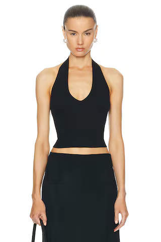 Eterne Halter Top in Black | FWRD | FWRD 