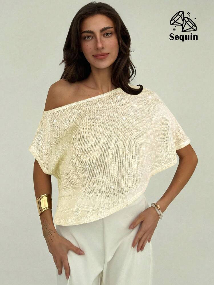 Aloruh Asymmetrical Shoulder Top Wedding Guest, Bride, Mother Of The Bride, Wedding Party, Formal... | SHEIN