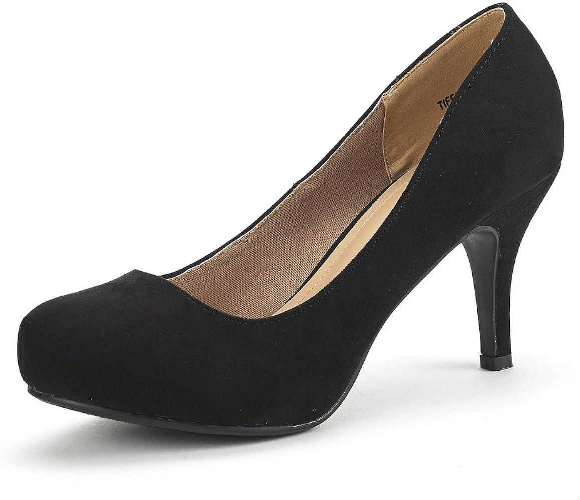 Tiffany Women's New Classic Elegant Versatile Low Stiletto Heel Dress Platform Pumps Shoes | Amazon (US)