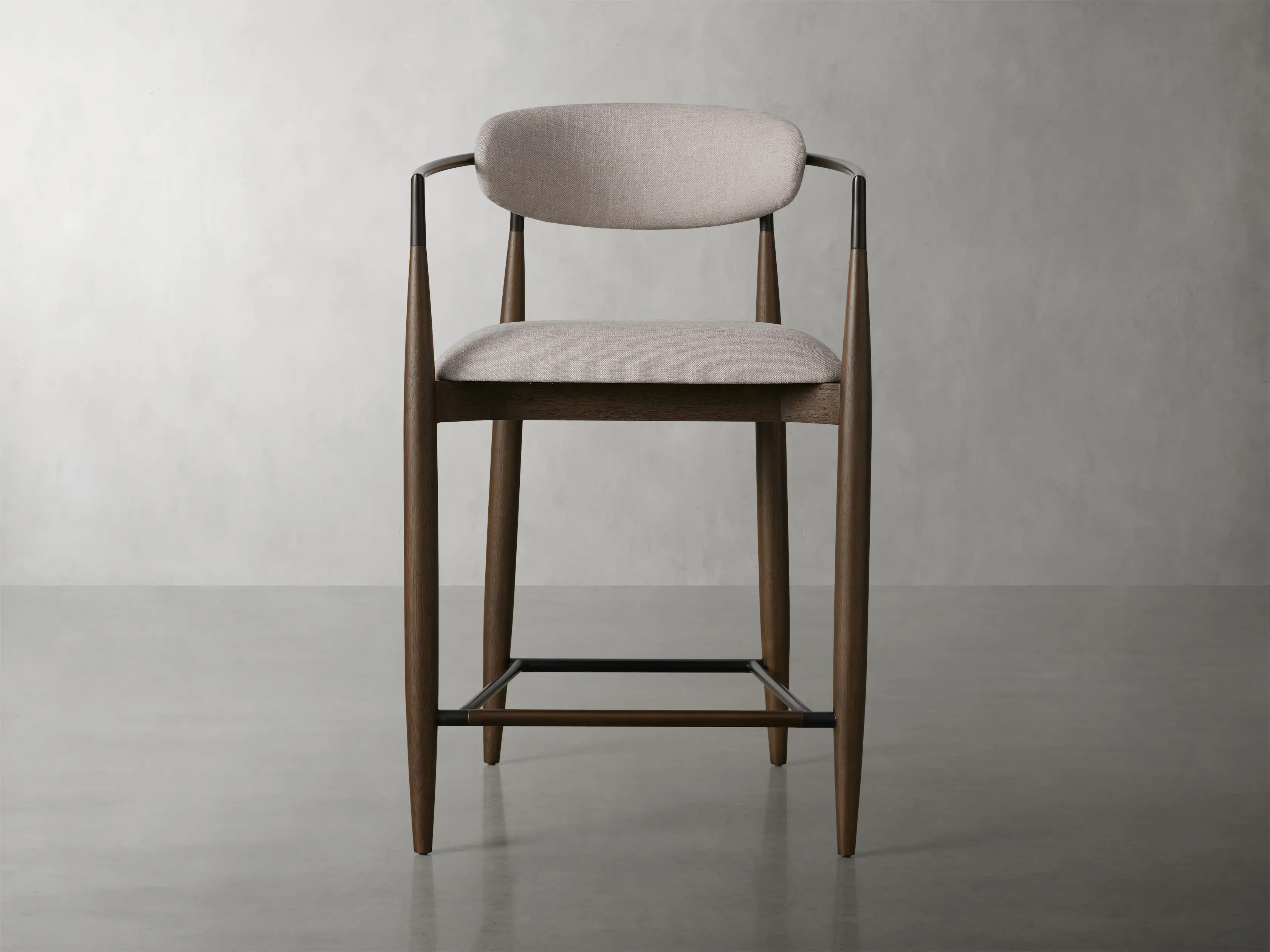 Jagger Stool in Cinder with Oil Rubbed Bronze | Arhaus