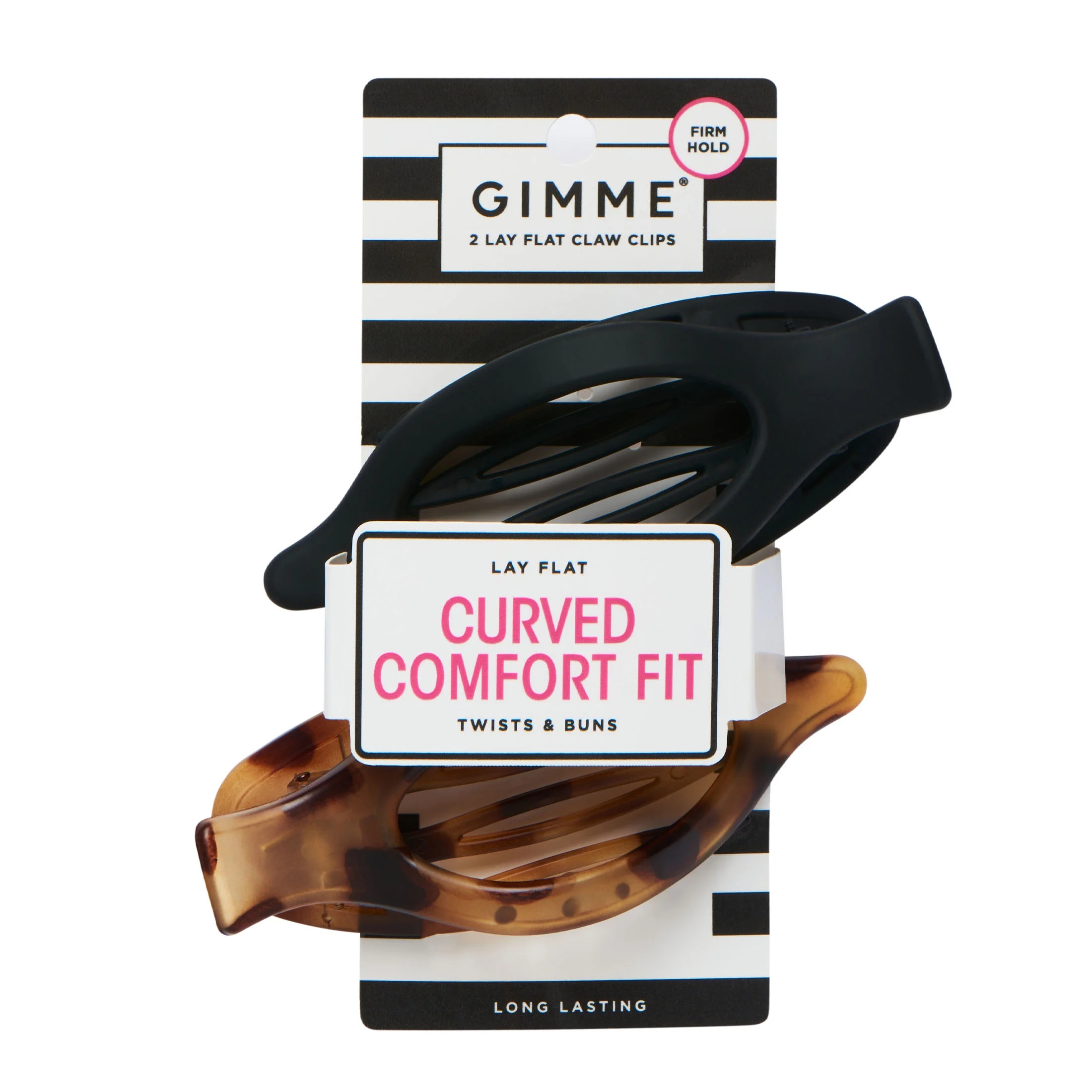 Gimme® Lay Flat Claw Clip, Oval, Black Tortoise, 2 Count | Walmart (US)