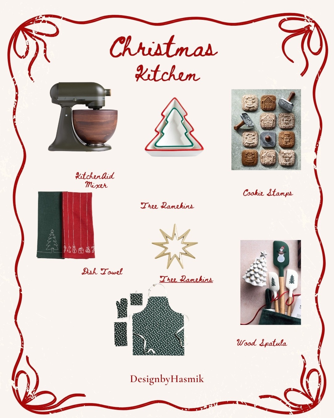 ✨🎄 Christmas Kitchen Magic 🎄✨
Bring the holiday spirit into your kitchen with festive touches that make baking and cooking even more joyful! 🍪🎅
From cookie stamps and tree ramekins to a classic KitchenAid mixer and holiday dish towels  it’s all about cozy Christmas vibes this season. ❤️

Shop the look and make your kitchen merry & bright! 🌟

#ChristmasKitchen #HolidayBaking #ChristmasDecor #GiftGuide #DesignByHasmik #Christmasdecoration #christmasDecor
Christmas decoration Christmas Decor#HolidayInspiration #CozyKitchen #ShopLTK #giftguide gift guide #christmastree   

#LTKHome #LTKHoliday #LTKGiftGuide