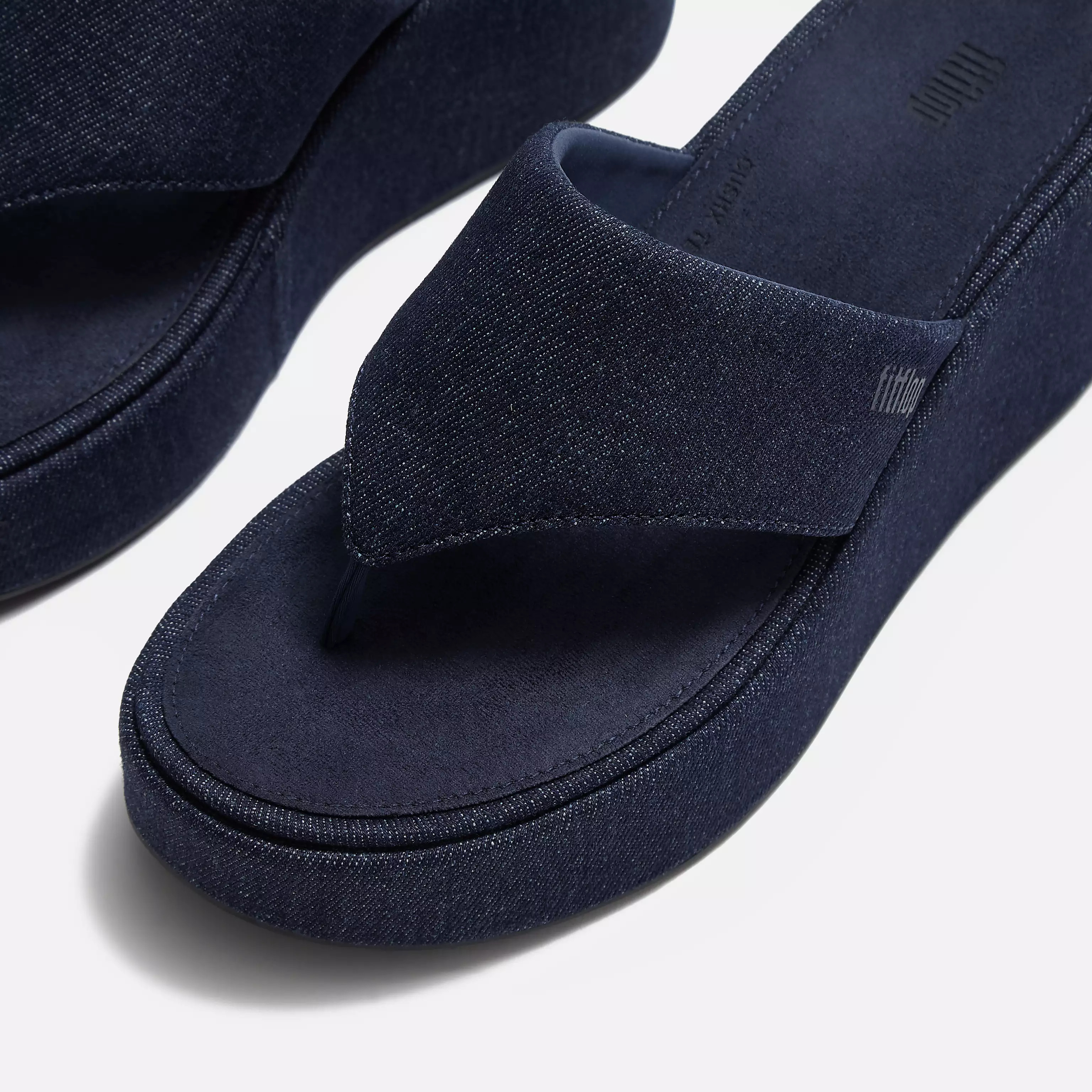 PLATFFORMS Denim Wedge Toe-Post Sandals | FitFlop (US)