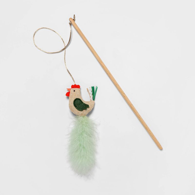 Chicken Wooden Wand Cat Toy - 16.25&#34; - Boots &#38; Barkley&#8482; | Target
