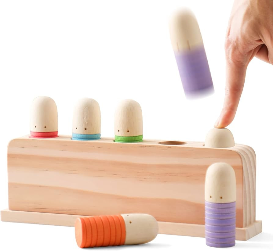 Pop Up Toy Multicolor Puppets | Wooden Color Sorting Toys | STEM Montessori Color Matching Toys |... | Amazon (US)
