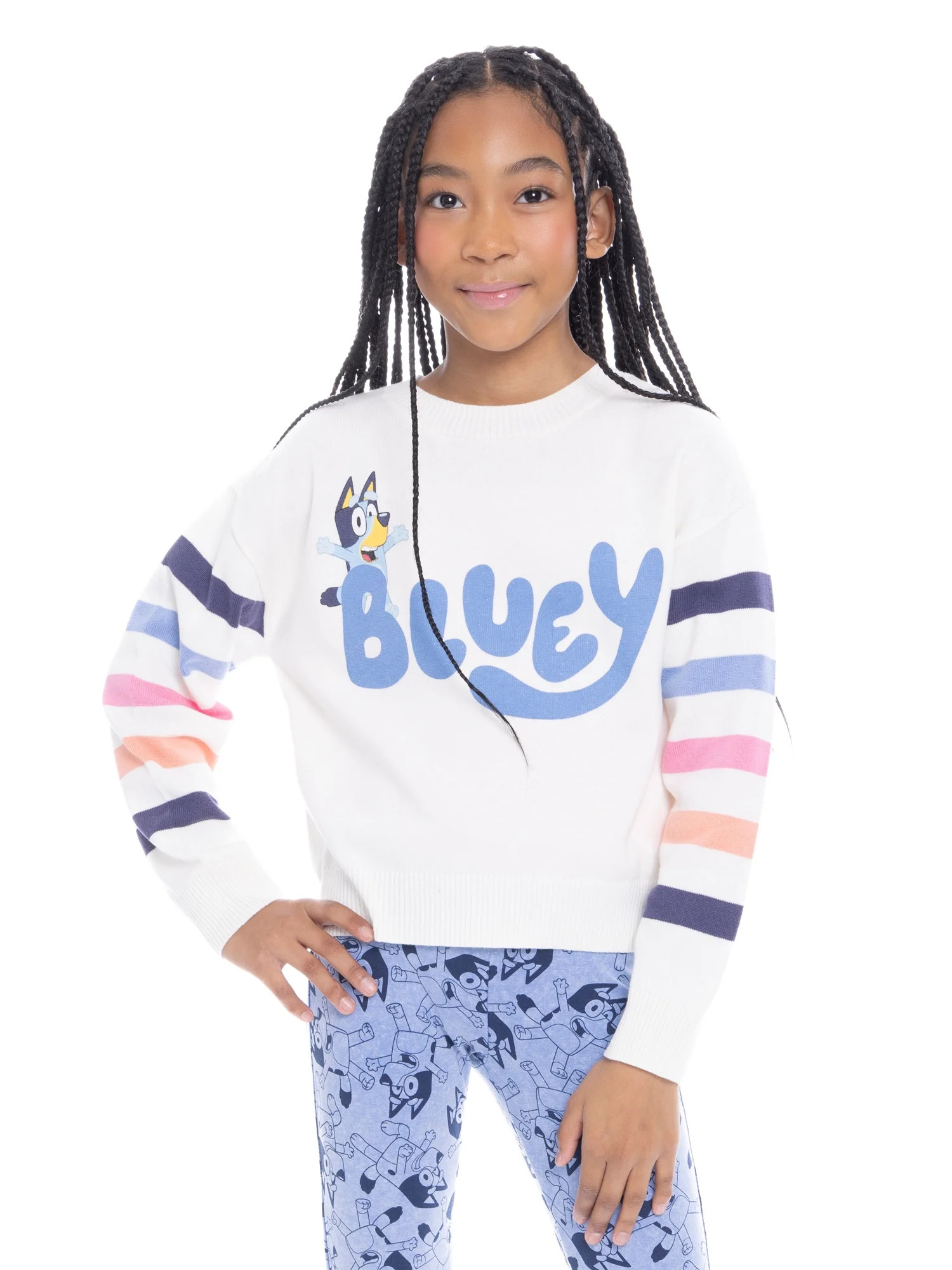 Bluey Girls Graphic Long Sleeve Sweater, Sizes 4-16 | Walmart (US)