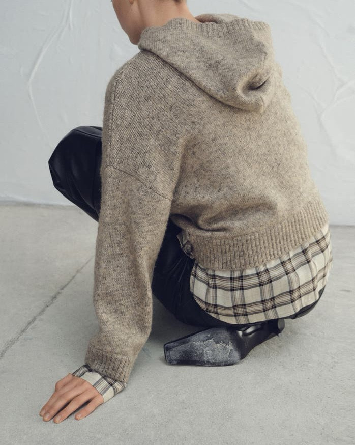 Sweater with plaid top
Faux leather pants 


#LTKSeasonal