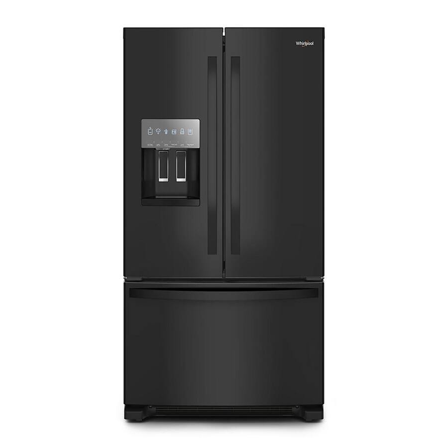 Whirlpool - 24.7 Cu. Ft. French Door Refrigerator with Elevated Deli Drawer - Black | Best Buy U.S.