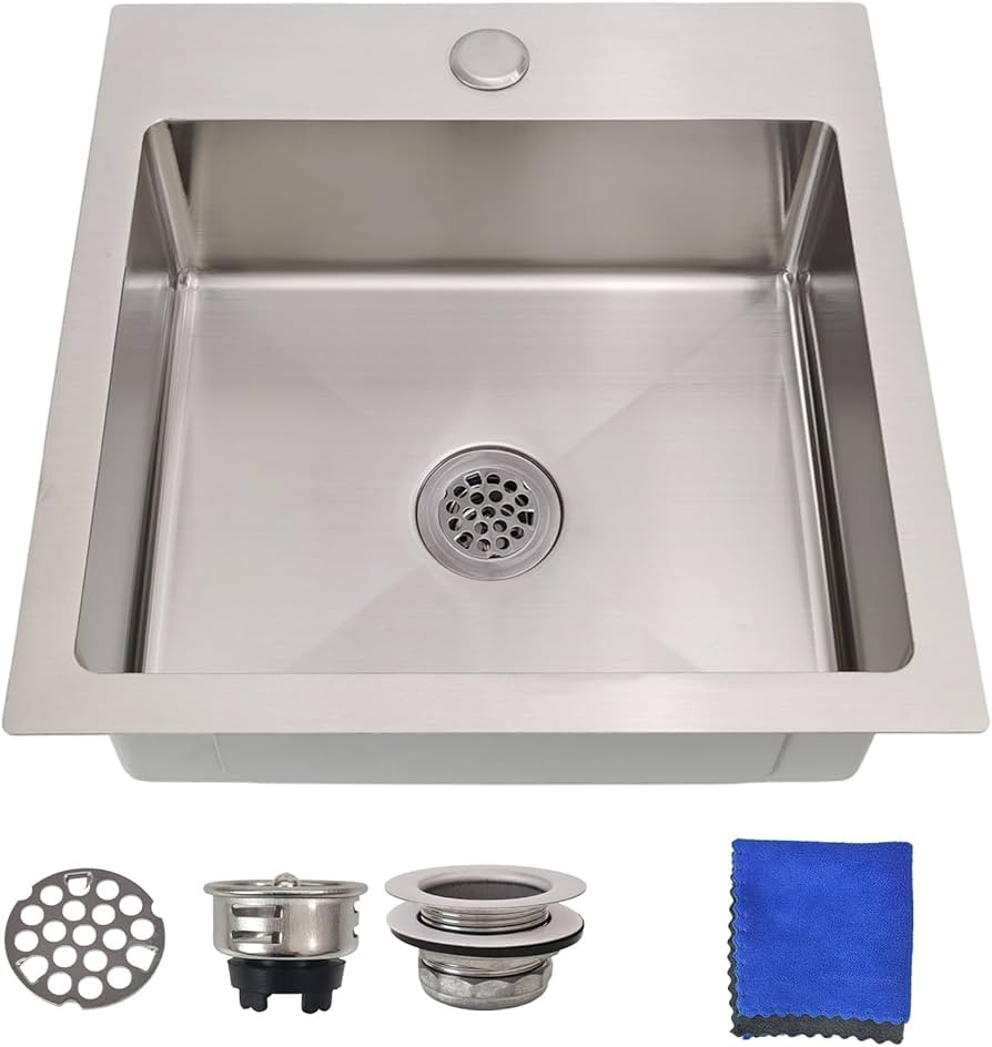 15 Inch Drop In Bar Sink – Delironexu 18 Gauge Stainless Steel Small Kitchen sinks & Small Bar ... | Amazon (US)