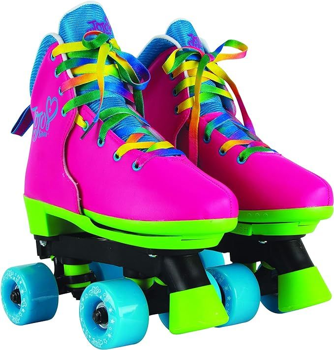 Circle Society Classic Adjustable JoJo Siwa Children's Roller Skates, 12-3 US Girls, Rainbow | Amazon (US)
