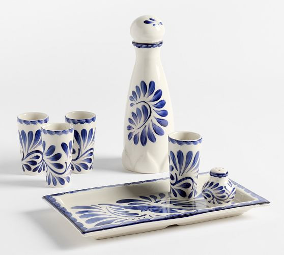 Puebla Porcelain Tequila Set | Pottery Barn (US)