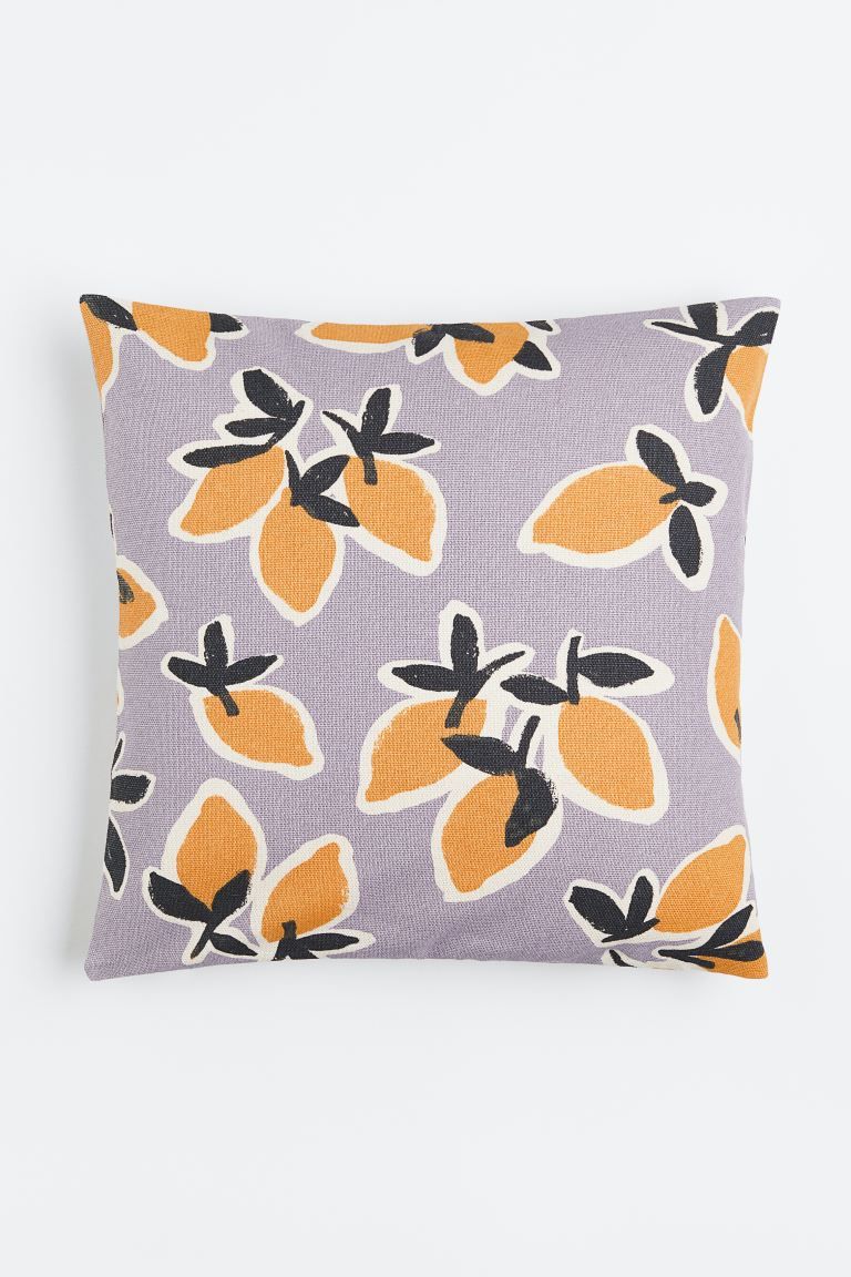 Patterned Cushion Cover - Light purple/lemons - Home All | H&M US | H&M (US + CA)