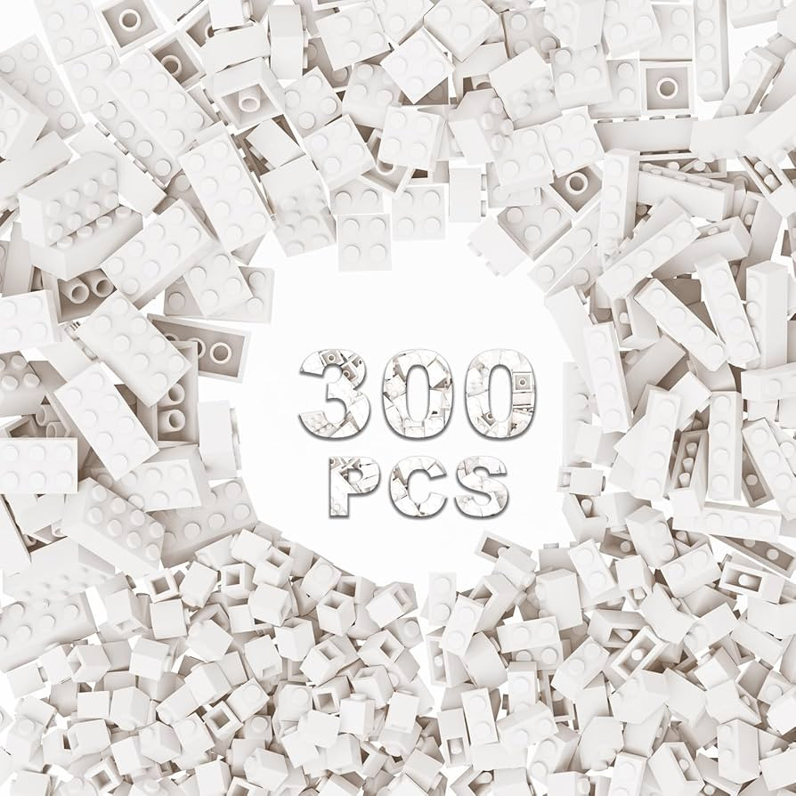 300 Pcs Classic Building Bricks, White Bulk Bricks,Compatible with Lego and Major Brands Parts an... | Amazon (US)