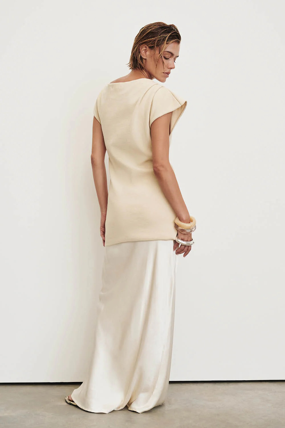 CHARLI CREAM SATIN MAXI SKIRT | DISSH