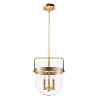 Hunter Karloff 3-Light Alturas Gold Island Pendant Light with Clear Glass Shade 19834 - The Home ... | The Home Depot