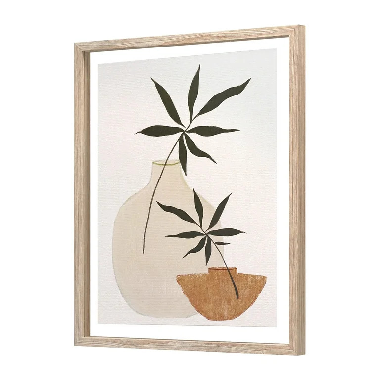 Crystal Art Gallery Mid-Century Modern Geometric Potted Plants, Neutrals | Walmart (US)