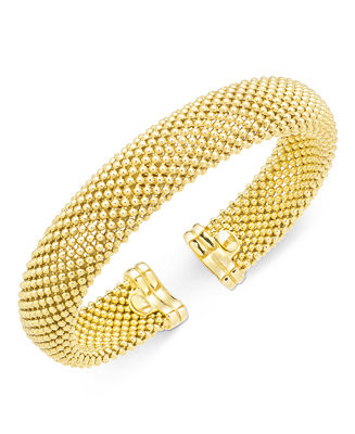 Mesh Bangle Bracelet in 14k Gold over Sterling Silver | Macy's