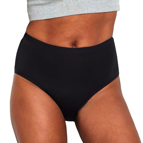 The Period Company Organic Cotton High Waisted Absorbent Period Underwear for Women Heavy Flow — Leak Resistant Menstrual Panties — Incontinence, Super-Absorbent & Overnight Comfort — Black, 2X | Amazon (US)